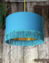Love Frankie topaz cotton lampshade gold lining fringing