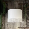 Love Frankie white cotton lampshade copper lining fringing
