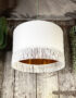 Love Frankie white cotton lampshade copper lining fringing