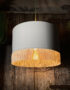 Love Frankie white cotton lampshade copper lining fringing