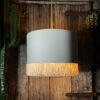 Love Frankie white cotton lampshade gold lining fringing