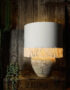 Love Frankie white cotton lampshade gold lining fringing lamp
