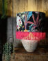 Acid Jungle Lampshade with Gold Lining and Pink Fringing - 16" x 10" - Light On