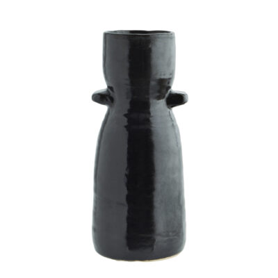 Black Stoneware Vase in Large