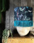 Twilight Deadly Night Shade with Gold Lining and Teal Fringing - 14" x 10"