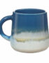Dip Glazed Tea Mug In Lapis Blue and Bone