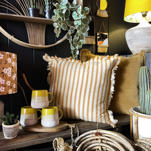 Honey & Oatmeal Striped Cushion