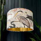 Love Frankie velvet lampshade bird song in bone gold lining