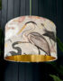 Love Frankie velvet lampshade bird song in bone gold lining