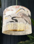 Love Frankie velvet lampshade bird song bone gold lining fringing