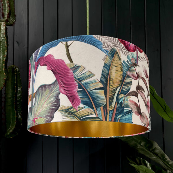 Love Frankie velvet lampshade ice jungle gold lining