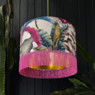 Love Frankie ice jungle velvet lampshade gold lining fringing