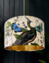 Love Frankie mythical plumes velvet lampshade parchment gold lining