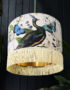 Love Frankie mythical plumes velvet lampshade parchment gold lining fringing
