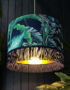 Love Frankie velvet lampshade rainforest gold lining fringing