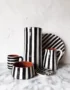 Monochrome Black and White Stripe Vases