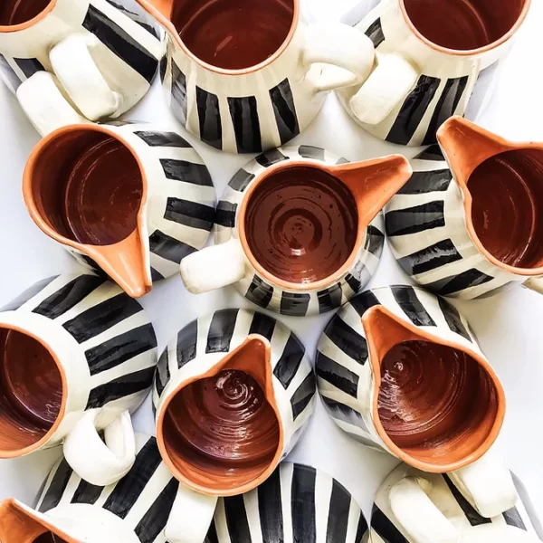 Monochrome Black and White Stripe Pitchers