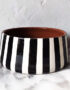 Monochrome Black and White Stripe Bowl - Large