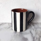 Vertical Stripe Monochrome Black and White Cup