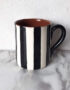 Vertical Stripe Monochrome Black and White Cup
