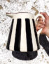 Monochrome Black and White Stripe Pitcher - Large