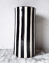 Monochrome Black and White Stripe Vase - Large