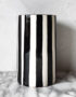 Monochrome Black and White Stripe Vase - Medium
