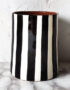 Monochrome Black and White Stripe Vase - Small