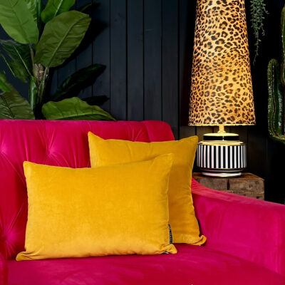 Love Frankie butterscotch velvet bolster cushion
