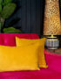 Love Frankie butterscotch velvet bolster cushion