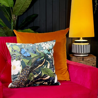 Love Frankie Mythical Plumes velvet cushion