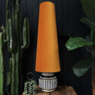 Love Frankie rust velvet oversized cone lampshade