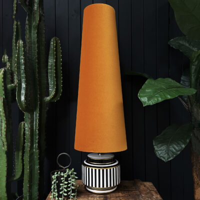 Love Frankie rust velvet oversized cone lampshade