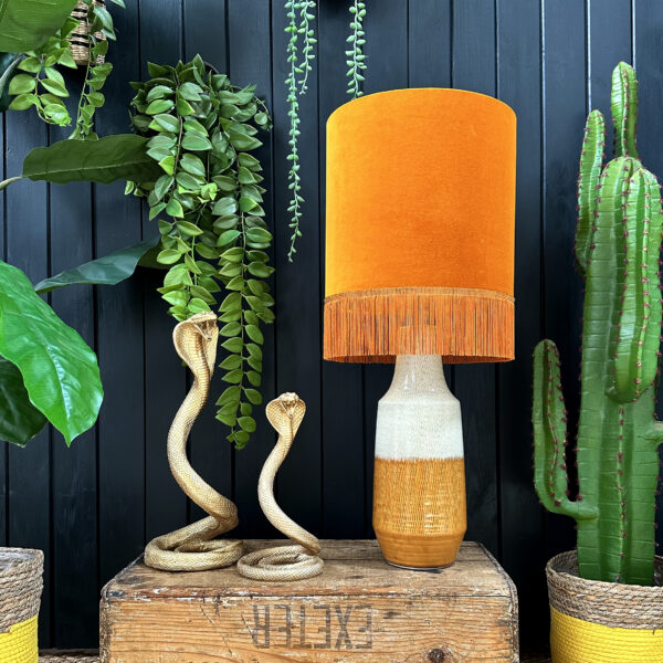 love frankie 70s ceramic lamp in tan and bone