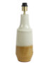70's Inspired Ceramic Lamp in Tan & Bone