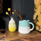 Dip Glazed Tea Mug In Mint