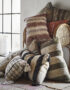 Linen and Black Striped Cushions with Tassels