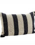 Linen and Black Striped Cushions with Tassels