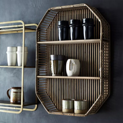 Rectangular Boho Rattan Shelf