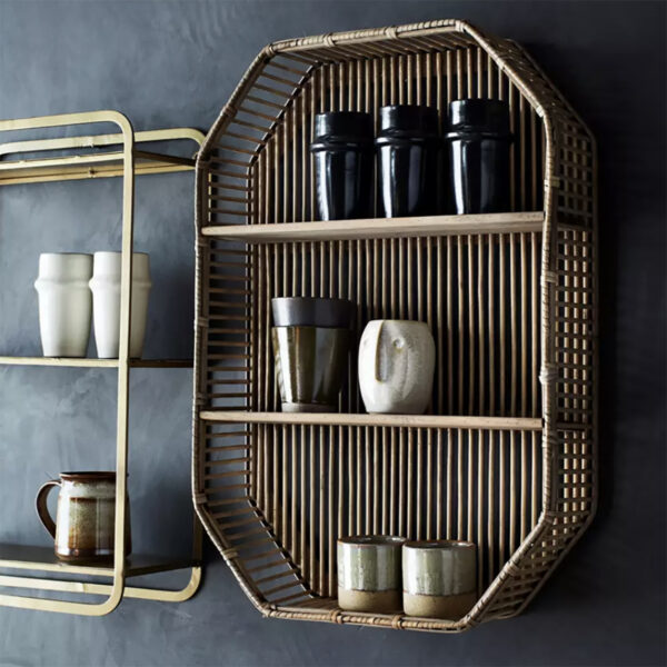 Rectangular Boho Rattan Shelf