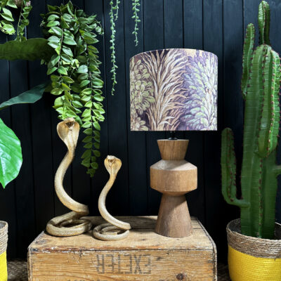 Love Frankie wooden barrel table lamp