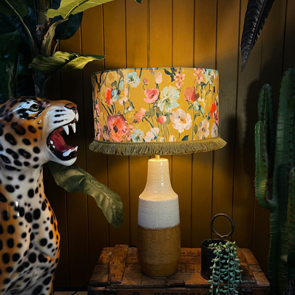 Love Frankie 70s inspired ceramic lamp tan and bone