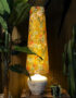 Hazy Meadow Velvet Oversized Cone Lampshades in Honey. Light On