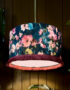 Love Frankie Woodstock Lampshade kingfisher with Peaches and Cream Lining