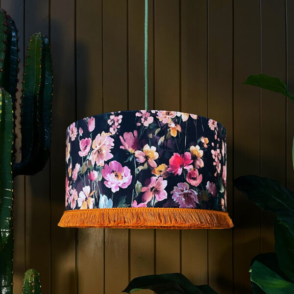 Love Frankie Woodstock lampshade plum pumpkin lining