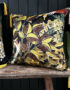 Love Frankie brushwood velvet cushion with yellow tassels