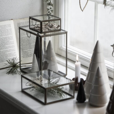 Love Frankie antique brass and glass box