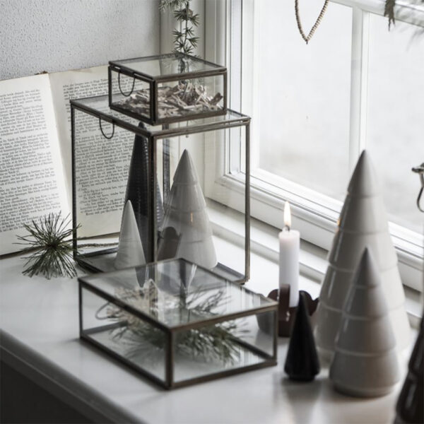Love Frankie antique brass and glass box