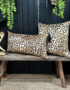 love Frankie luxe leopard velvet bolster cushion with black tassels