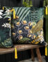 Love Frankie paradise lost velvet cushion with yellow tassels